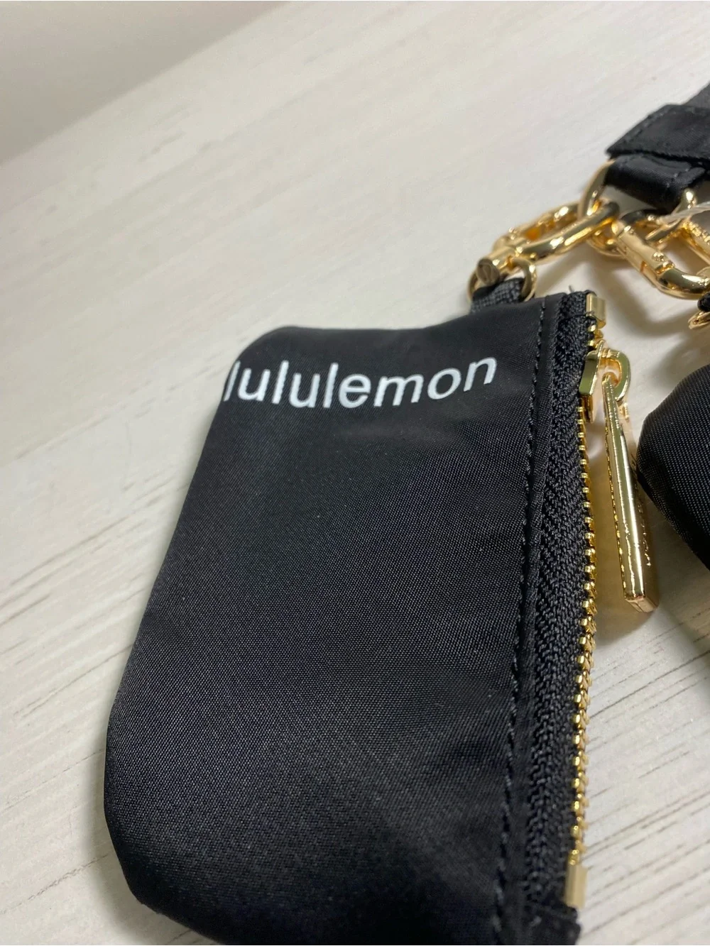 lululemon athletica Black Key & Card Holder Set with Gold Hardware